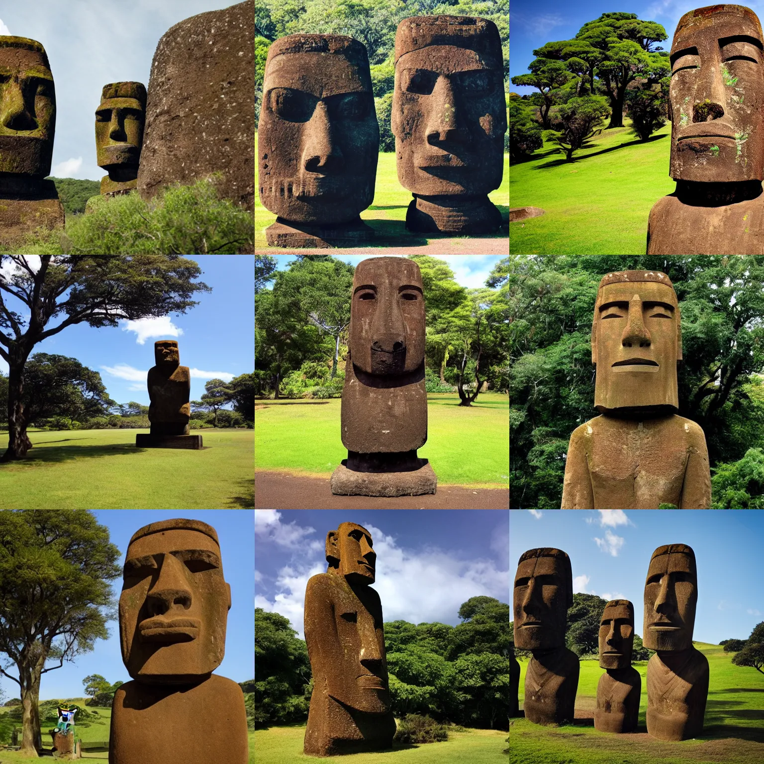 Prompt: moai statue giving a ted talk
