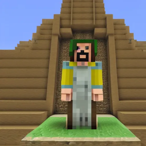 Prompt: jesus christ in minecraft