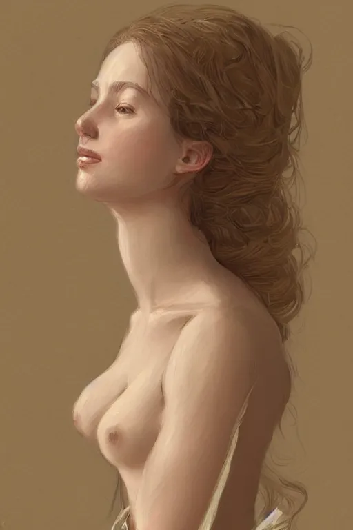 Image similar to beautiful natural coy cottagecore peasant maiden master life drawing, intricate, elegant, highly detailed, digital painting, artstation, concept art, smooth, sharp focus, illustration, art wlop