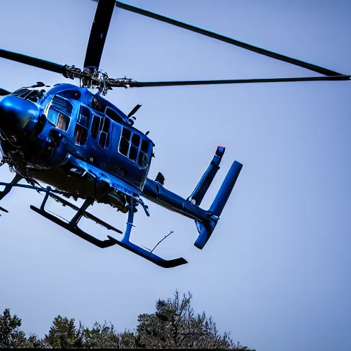 Image similar to high resolution photo of the helicopter from blue thunder, award winning photography.