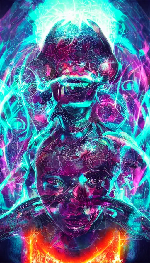 Image similar to psytrance artwork, with octane