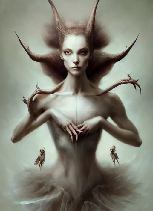 Image similar to ultra realistic, beautiful prima ballerina, in the style of peter mohrbacher by weta digital and beth cavener, thorns, high face symmetry, intricate, masterpiece, award winning, high face symmetry, intricate