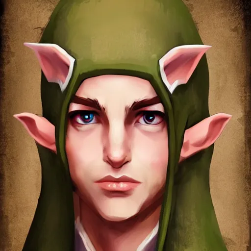 Prompt: Portrait of a young elf wizard, D&D, trending on artstation.