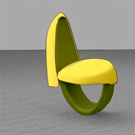 Image similar to design draft of a banana - shaped chair