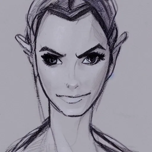 Prompt: milt kahl sketch of victoria justice as princess padme in star wars episode 3