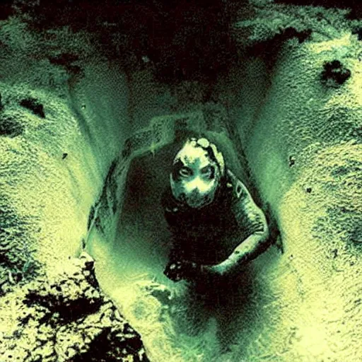 Prompt: underwater abyss, hole,'silent hill ', deeps, monster, cinematic, realistic, dramatic, horror