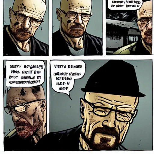 Image similar to Walter White in The Walking Dead, comic