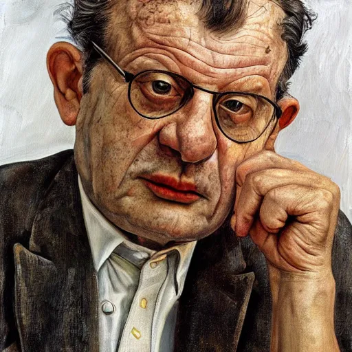 Image similar to high quality high detail painting by lucian freud, hd, gustavo santaolalla