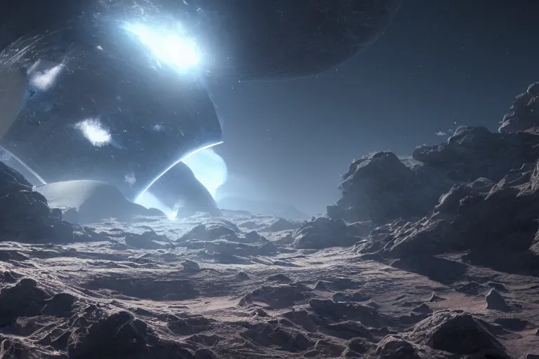 Image similar to beautiful sci fi planet, space, concept art trending on artstation, volumetric lighting, 8k