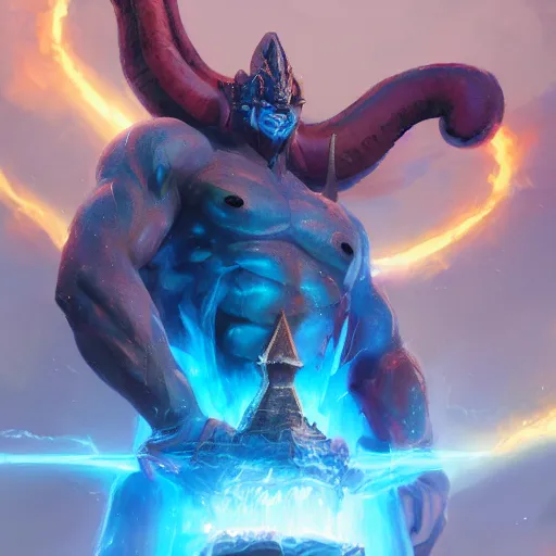 Image similar to god of destruction, magical world, by greg rutkowski, sung choi, photo realistic, 8 k, cinematic lighting, hd, atmospheric, hyperdetailed, trending on artstation, devainart, digital painting, glow effect