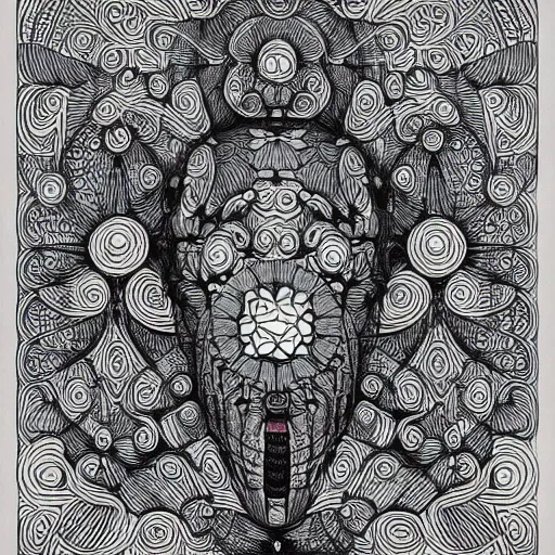 Image similar to Geometrically surreal monk, extremely high detail, photorealistic, intricate line drawings, dotart, album art in the style of James Jean