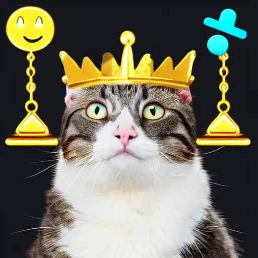 Image similar to cat with gold crown emoji