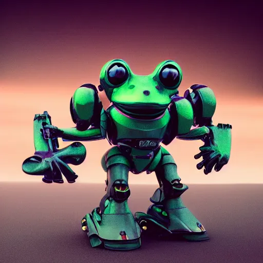 Image similar to a mecha frog, octane render, 3D