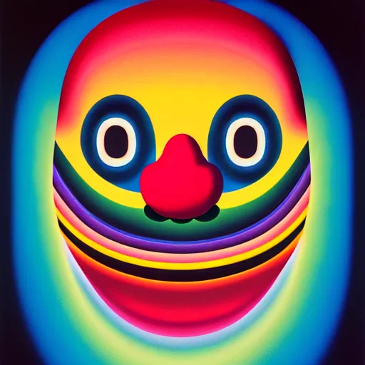 Image similar to evilclown by shusei nagaoka, kaws, david rudnick, airbrush on canvas, pastell colours, cell shaded, 8 k