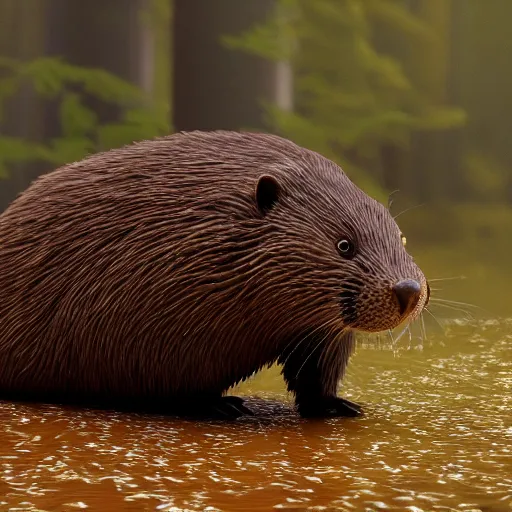 Image similar to hyperrealistic dslr film still of justin bieber disguised as a beaver, stunning 8 k octane comprehensive 3 d render, inspired by istvan sandorfi & greg rutkowski & unreal engine, perfect symmetry, dim volumetric cinematic lighting, extremely hyper - detailed, incredibly real lifelike attributes & flesh texture, intricate, masterpiece, artstation, stunning