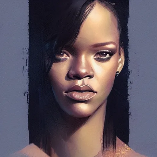 portrait of rihanna by greg rutkowski, young