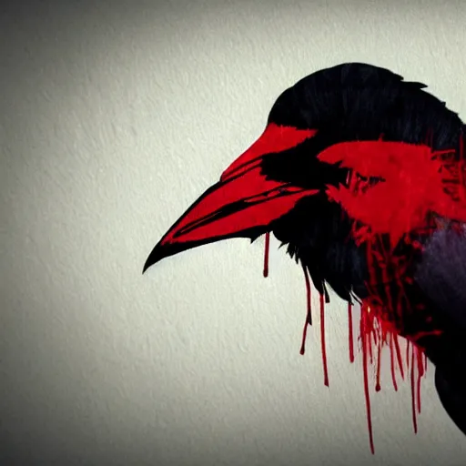 Image similar to illustration of a raven with red lines inspired by infamous second son bad karma, perfect