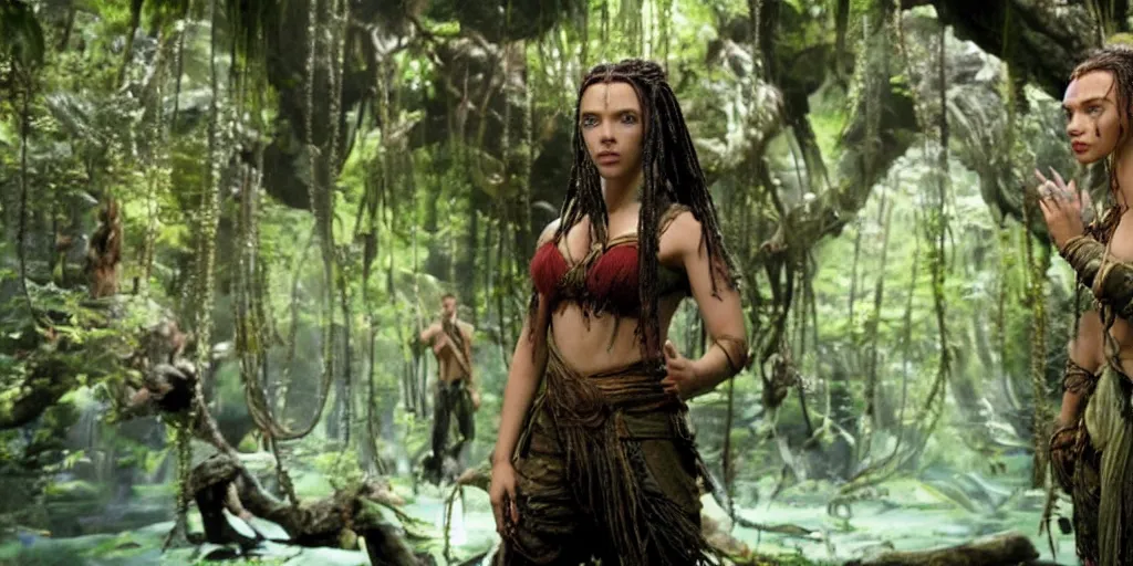 Prompt: Scarlett Johansson in a scene from the movie Avatar