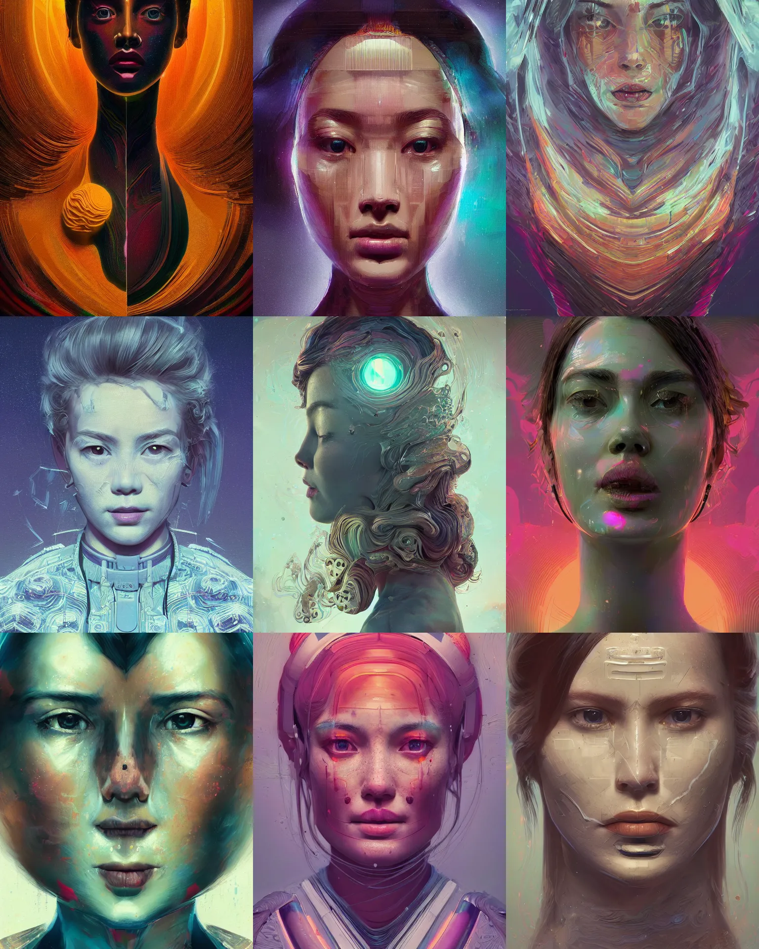 Prompt: portrait of a woman made of jupiter. intricate abstract. intricate artwork. by tooth wu, wlop, beeple, dan mumford. trending on artstation, greg rutkowski very coherent symmetrical artwork. cinematic, hyper realism, high detail, octane render, 8 k, iridescent accents