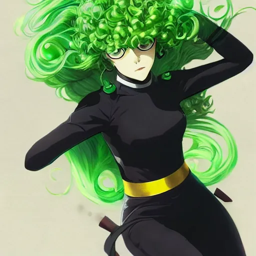 Prompt: tatsumaki from one punch man, art by makoto shinkai, ross tran, kuvshinov ilya, cushart krenz, wlop