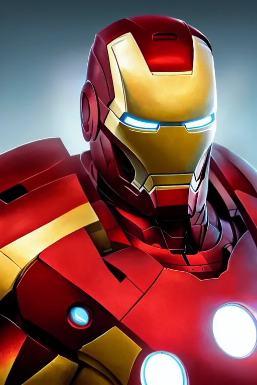 Image similar to epic iron man portrait stylized as fornite style game design fanart by concept artist gervasio canda, behance hd by jesper ejsing, by rhads, makoto shinkai and lois van baarle, ilya kuvshinov, rossdraws global illumination radiating a glowing aura global illumination ray tracing hdr render in unreal engine 5