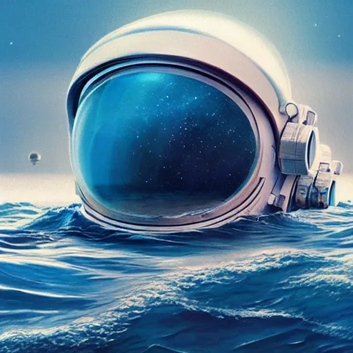 Image similar to astronaut in the ocean, hyperrealistic masterpiece, artstation, cgsociety, kodakchrome, golden ratio