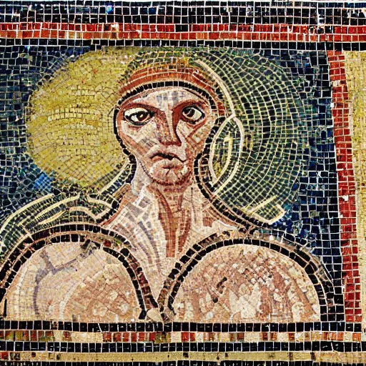 Prompt: roman mosaic of an extraterrestrial