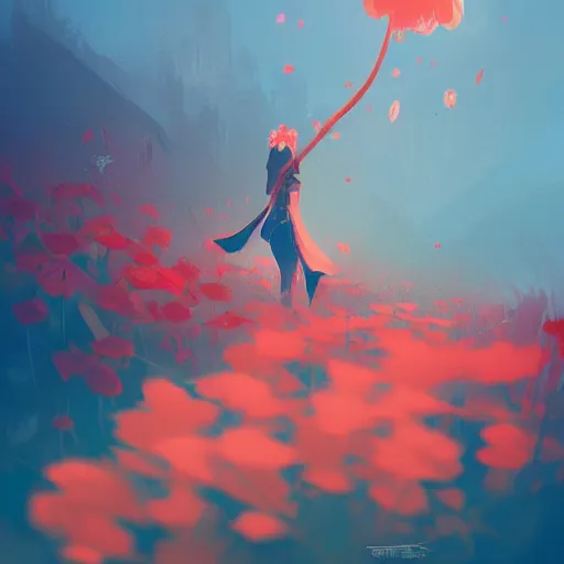 Prompt: white flower, background of red flowers, highly detailed, artstation, by Anton fadeev