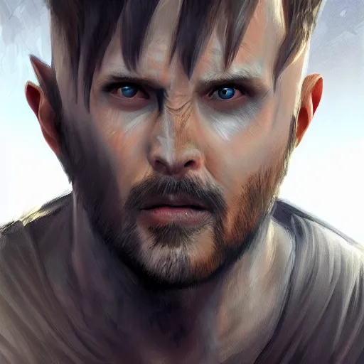 Prompt: digital art of Aaron Paul disguised as werewolf, artstation,8k, detailed,hd,hq,award winning art