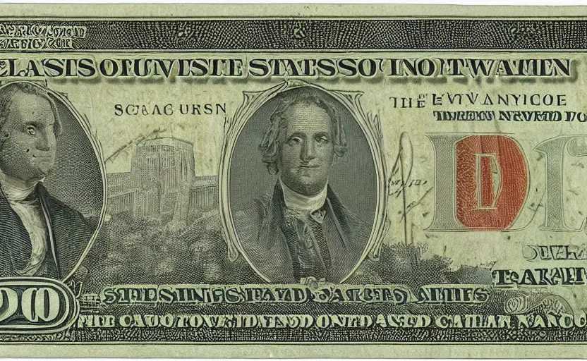 Image similar to rectangular photograph of four dollar u. s. currency note featuring spongebob squarepants