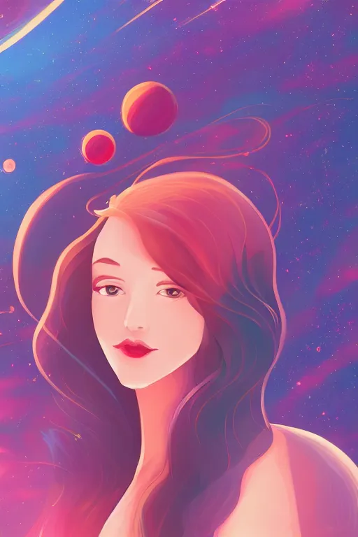 Image similar to A beautiful portrait of a single female cosmic being with a nebula as its body by Aenami Alena, 8K, UHD , Trending on artstation.