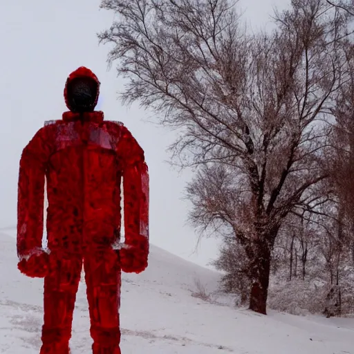 Image similar to Man made of Red Ice