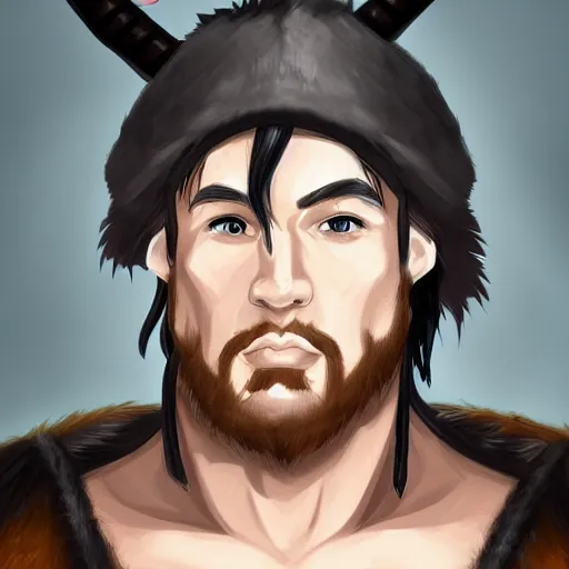 Prompt: portrait of hogan as fantasy barbarian warrior. fantasy art, trending on art station, blizzard