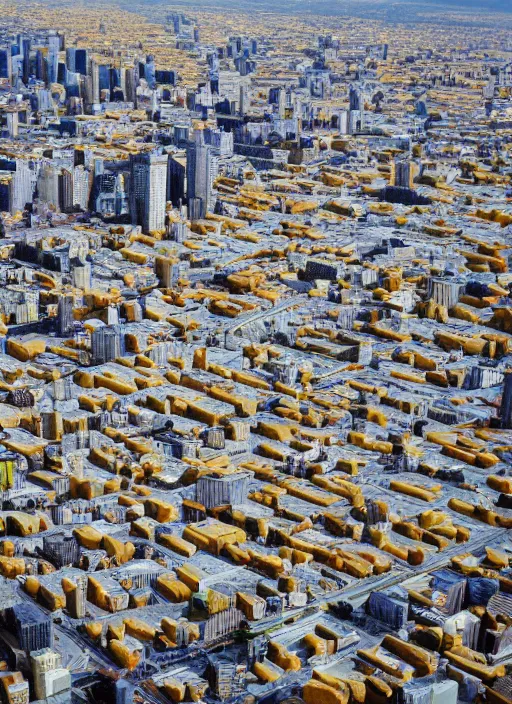 Image similar to city of cheese stretching to the sky