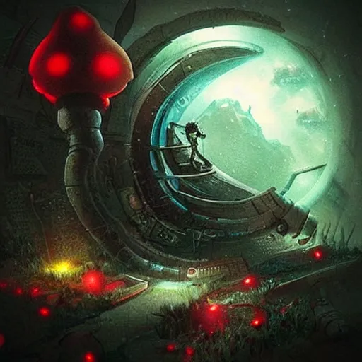 Image similar to “🍄 sci-fi fantasy art”