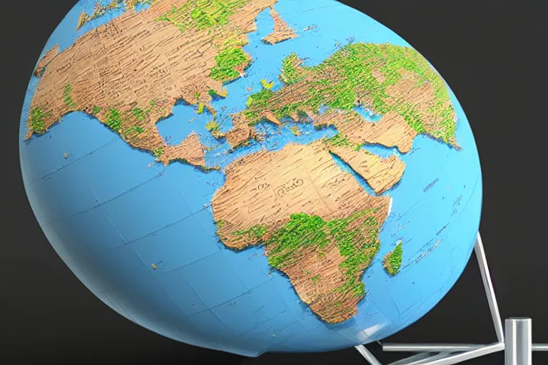 Image similar to 3 d world globe, photo realistic, ultra detailed, 4 k