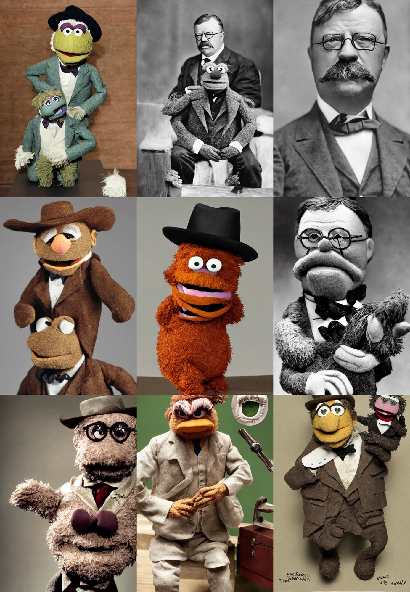 Prompt: Teddy Roosevelt Muppet