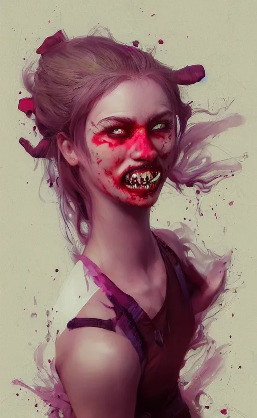 Image similar to insanely detailed full body 3 d portrait of girl with pouty aerochrome ( ( ( lips ) ) ), powerful, adorable, expressive eyes, big evil grin, kawaii playful pose of a dancer, greg rutkowski, charlie bowater, yuumei, stephen gammell, unreal 5, daz, hyperrealistic, dark, dynamic lighting, fantasy art, beautiful face