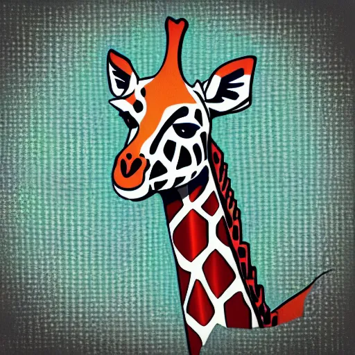 Image similar to “giraffe, dotart, album art in the style of James Jean”