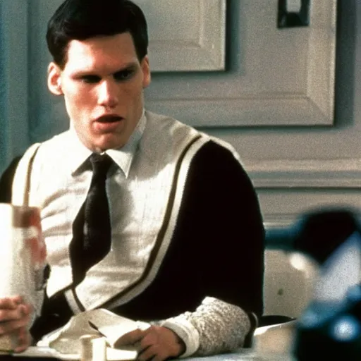 Image similar to Live Action Still of Jerma in Animal House, real life, hyperrealistic, ultra realistic, realistic, highly detailed, epic, HD quality, 8k resolution, body and headshot, film still