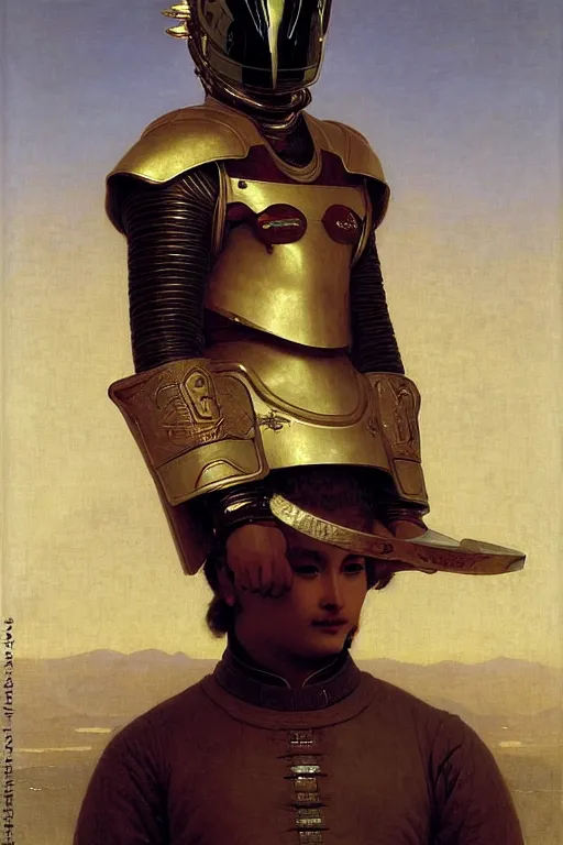 Image similar to portrait of a loong astronaut with chinese dragon armor and helmet, majestic, solemn, by bouguereau