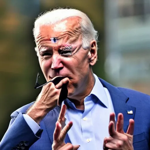 Image similar to joe biden smoking a blunt