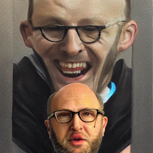 Prompt: a detailed portrait painting of joel glazer as a human toilet, hyper realistic