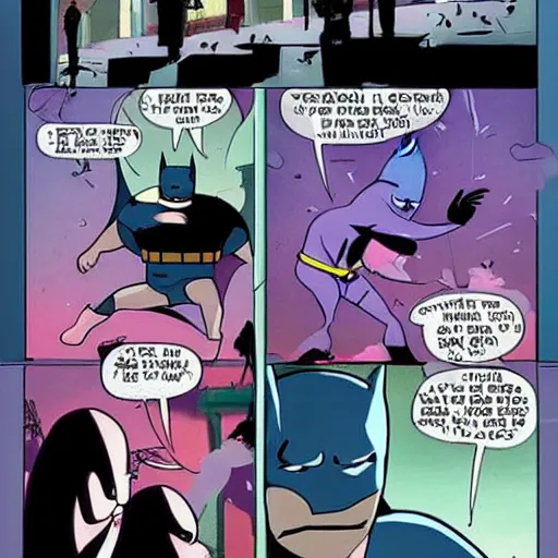 Image similar to batman punches finn from adventure time