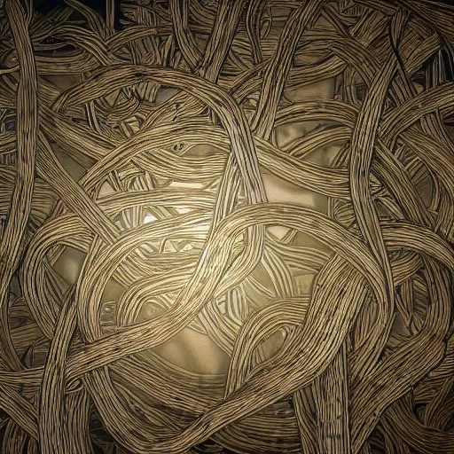 Image similar to tangled vines wallpaper repeating pattern ultra realistic, intricate, epic lighting, futuristic, 8 k resolution