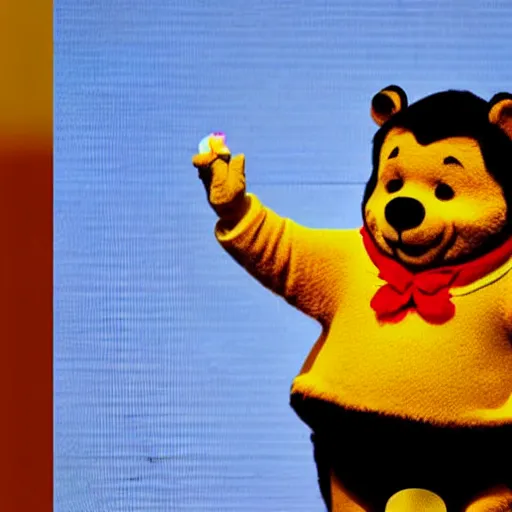 Image similar to Xi Jinping dressed as Winnie the Pooh