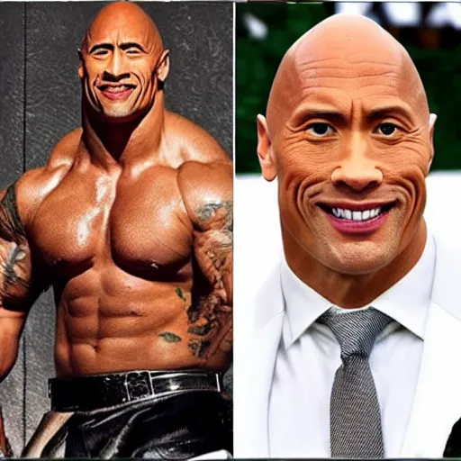 Image similar to dwayne the rock johnson as an eggplant