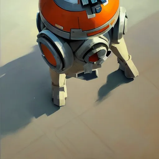 Prompt: greg manchess portrait painting of bb 8 as overwatch character, medium shot, asymmetrical, profile picture, organic painting, sunny day, matte painting, bold shapes, hard edges, street art, trending on artstation, by huang guangjian and gil elvgren and sachin teng