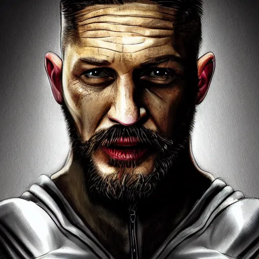 Image similar to Tom Hardy in wolverine suit Digital art 4K quality Photorealism