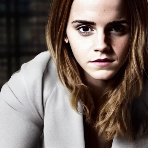 Image similar to emma watson in squid game netflix tv show, full body shot, highly - detailed, sharp focus, award - winning